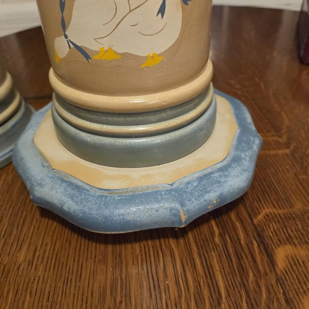 Vintage matching country goose lamp set table lamp & Floor Cottagecore